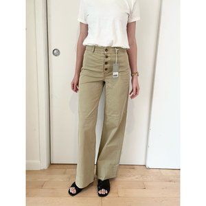 Everlane "The Lightweight Button-Fly Wide-Leg Chino" - Size 0 - Khaki